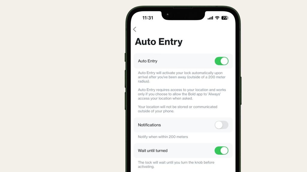 Features unlocked: Wait until turned (in combination with Auto Entry)